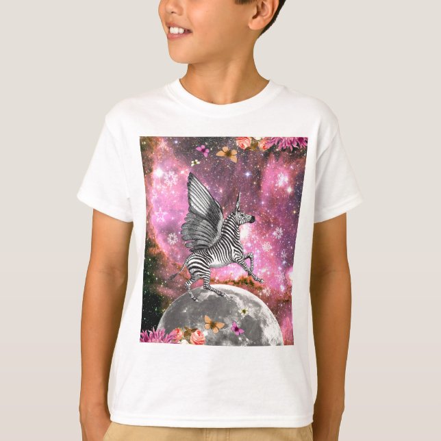 Unicorn Zebra Pegasus T-Shirt (Vorderseite)