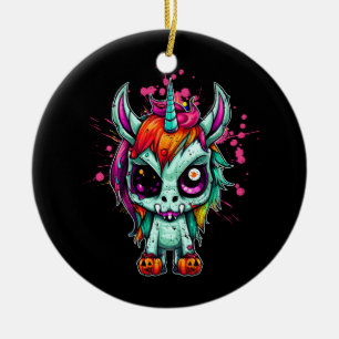 Unicorn Zombie Zombiecorn Horror Charakter Gothic Keramik Ornament