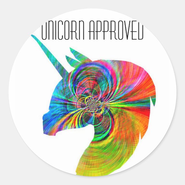 Unicorn-zugelassener Aufkleber (Vorderseite)
