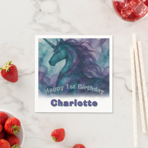 Unicorn zum Geburtstag Napkin - Stil des Alkohols Serviette