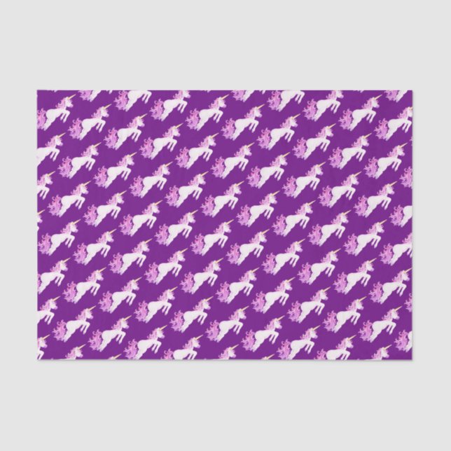 Unicorns Aquarellkunst whimsy-Papier Seidenpapier (Vorderseite)