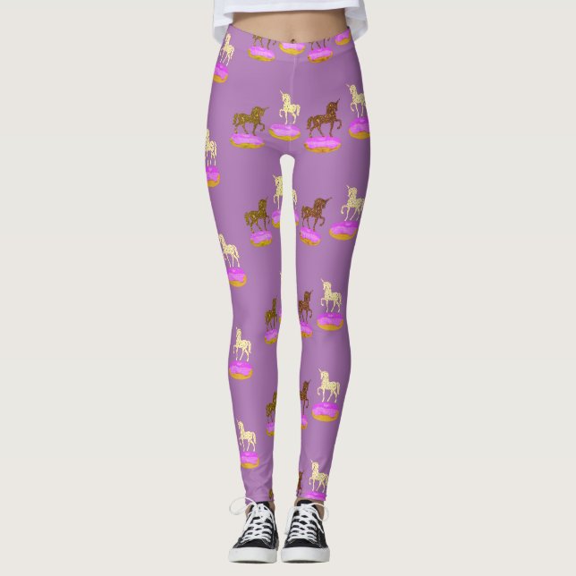Unicorns Art Sweet Donuts Leggings (Vorderseite)