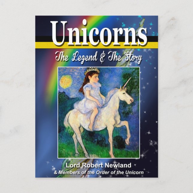 Unicorns Book Cover Postcard Postkarte (Vorderseite)