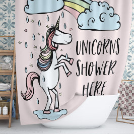 Unicorns Dusche hier Duschvorhang