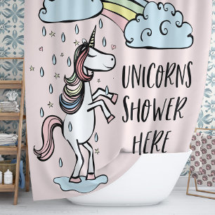 Unicorns Dusche hier Duschvorhang