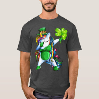 Unicorns mit Kleeblatt Lucky Charm Dabbing T-Shirt