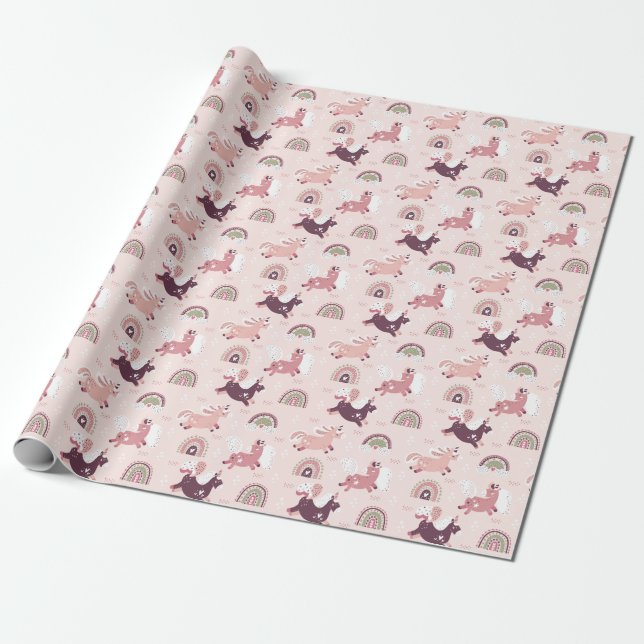 Unicorns Rainbows: Pastellzauberer Hintergrund. Geschenkpapier (Ungerollt)