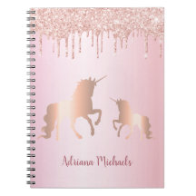 Unicorns Rosa Rosengold Glitzer Name
