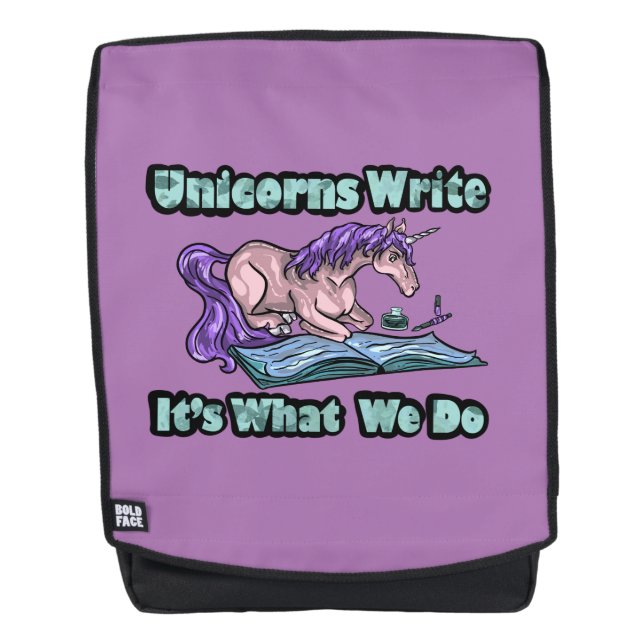 Unicorns schreiben - Das machen wir BackPack Rucksack (Vorderseite)