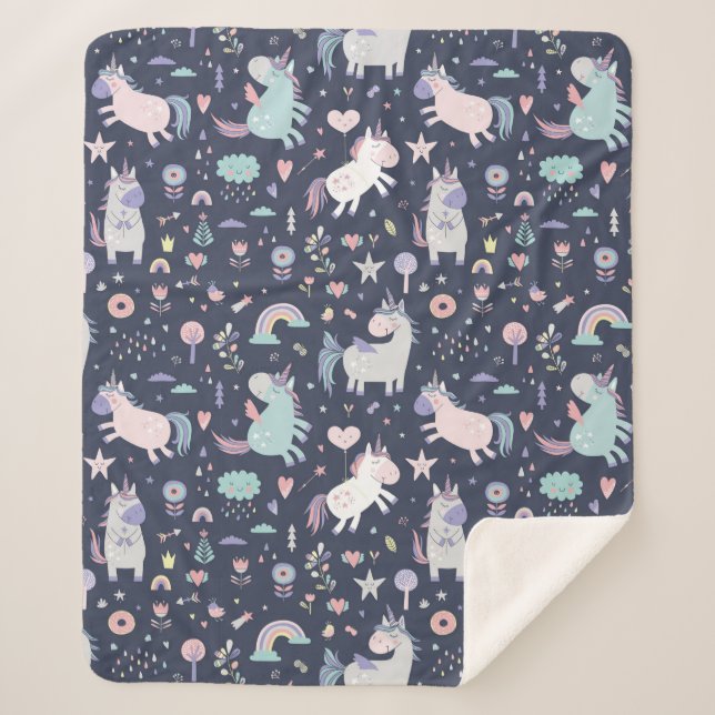 Unicorns Sherpa Blanket Sherpadecke (Vorderseite)