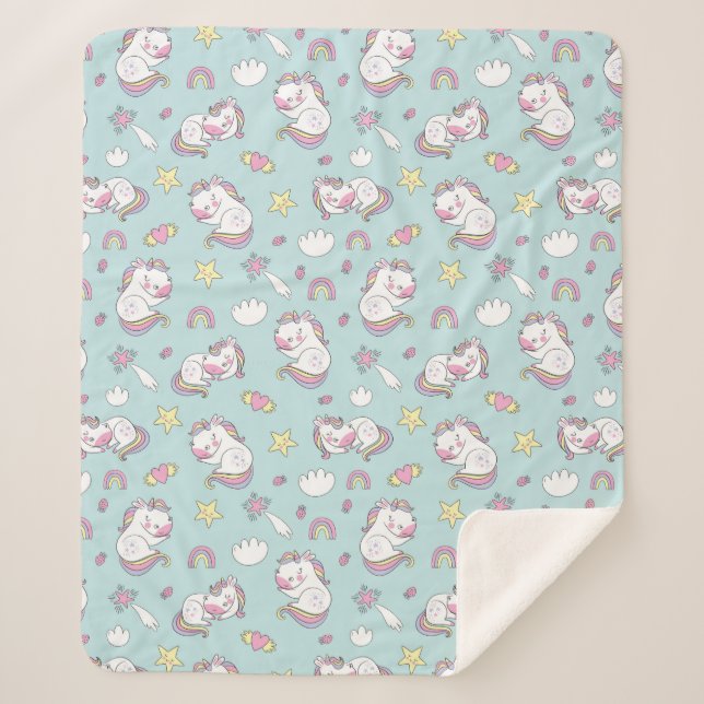 Unicorns Sherpa Blanket Sherpadecke (Vorderseite)