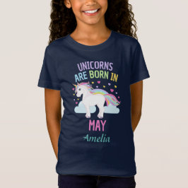 Unicorns sind geborener im Mai personalisierter T-Shirt