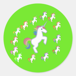 Unicorns Unicorn und mehr mehrfarbige Unicorn Runder Aufkleber
