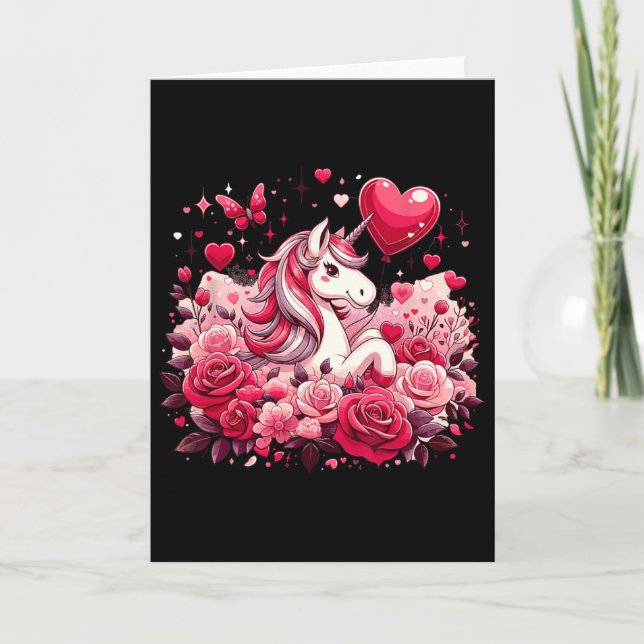 Unicorn's Valentine Charm  Karte (Vorderseite)
