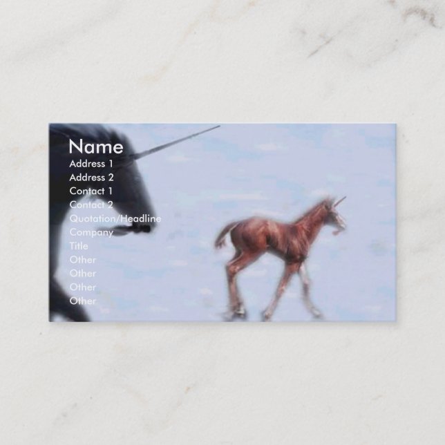 Unicorns Visitenkarte (Vorderseite)
