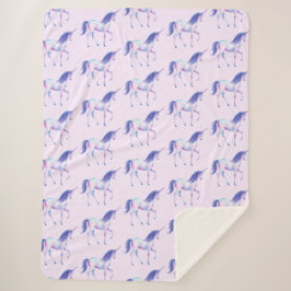 Unicorns Wasserfarbe Sherpadecke