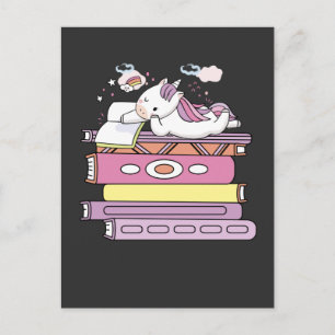 Unicoron Book Reading Girl Reader Future Librarian Postkarte