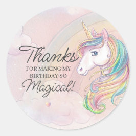 Unicoron Geburtstagsparty danke Ihnen für die Runder Aufkleber