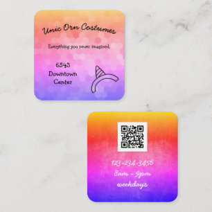 Unicoron Rainbow Business Card Quadratische Visitenkarte