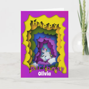 Unicoron Regenbogenpapier-Schnittkarte Karte