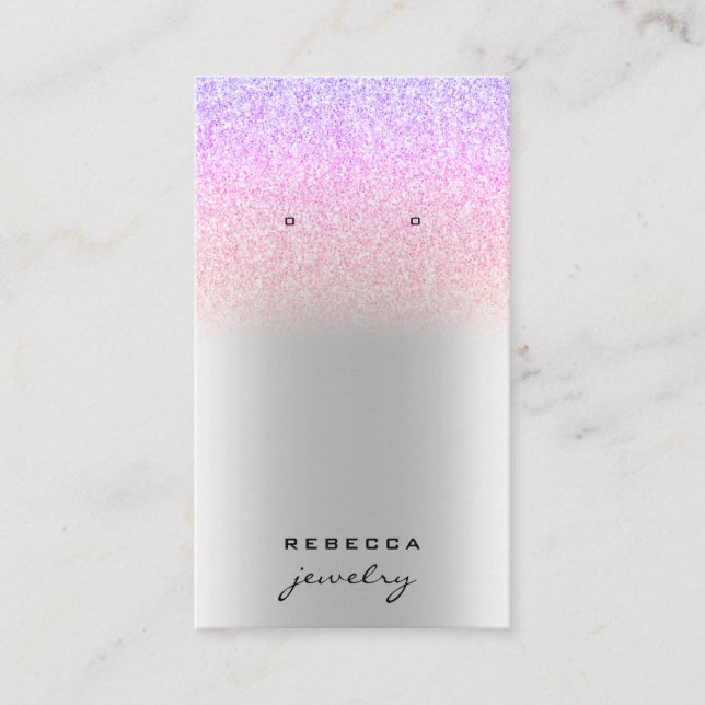 Unicoron Silver Glitzer Ohrring-Grafikkarte Visitenkarte (Vorderseite)