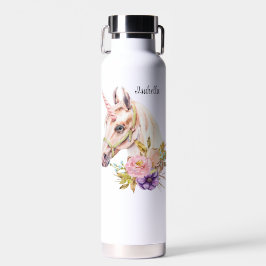 Unicoron Wasserfarbe Blume Name hinzufügen Heiß od Trinkflasche