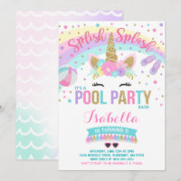Unicorpool Party Einladung Pool Geburtstagsparty