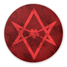 Unicursal Hexagram (Rot gemasert)