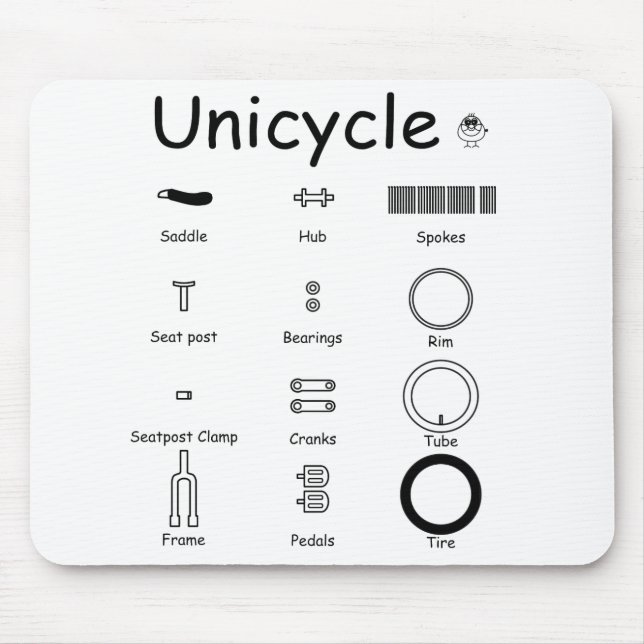 Unicycle parts mousepad (Vorne)