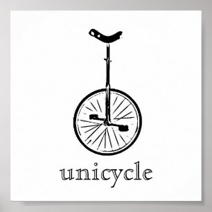 unicycle print poster