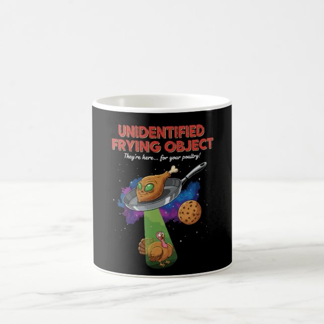  Unidentified Frying Object Funny Alien UFO Turkey Kaffeetasse (Mittel)