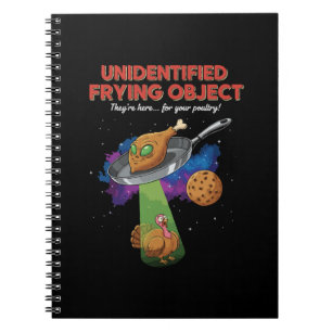 Unidentifiziertes Bratobjekt Lustiger Alien UFO Tr Notizblock