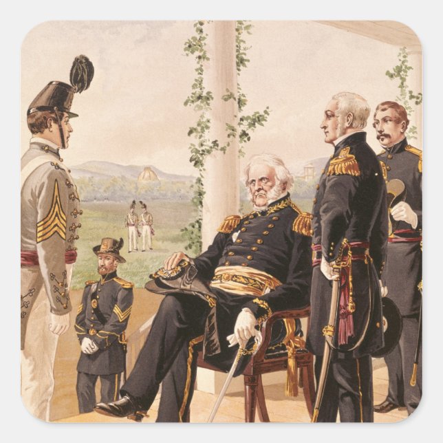 Uniformen der amerikanischen Armee Quadratischer Aufkleber (Vorderseite)