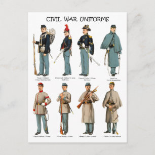 Uniformen des Amerikanischen Bürgerkriegs Postkarte