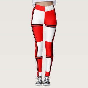 Uniformes Rotes Weißes, kariertes Quadrat Leggings