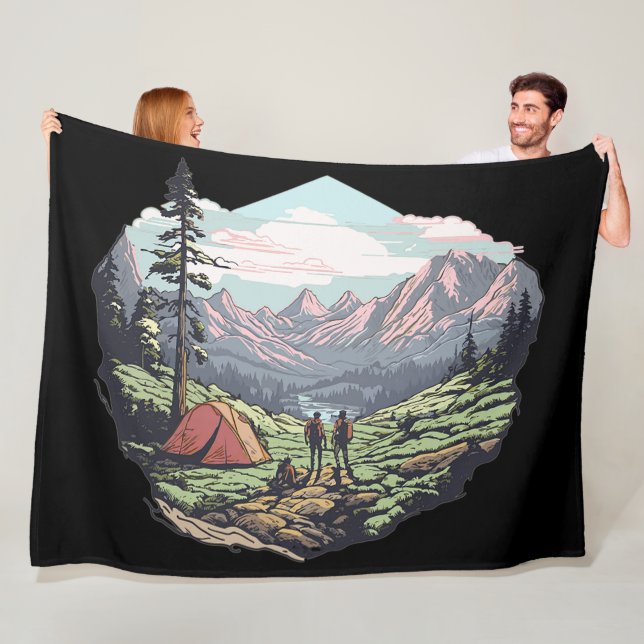 Unikate, retro/Vintage Grafik Fleecedecke (Beispiel)