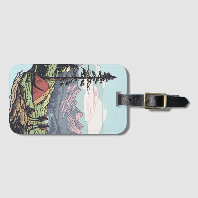 Unikate, retro/Vintage Grafik Gepäckanhänger (Vorderseite (Horizontal))