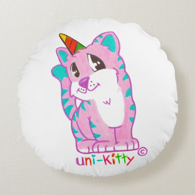UniKitty Pillow Rundes Kissen (Vorderseite)