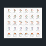Uniköre und Regenbogen mit Kindername Etiketten<br><div class="desc">Etikettieren Sie die Kleidung Ihres Kindes für Tagesbetreuung, Vorschulzeit, Camp, Feldausflüge und andere Male von der Zuhause entfernt. Dieses Set von Etiketten hat 5 verschiedene bezaubernde Grafiken, darunter niedliche Illustrationen von Einhörnern in verschiedenen Pastellfarben und einen Regenbogen in den Wolken. Sie können diese Labels mit bis zu 5 verschiedenen Namen...</div>