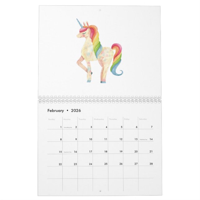 Unikorenliebhaber Kalender (Feb 2026)