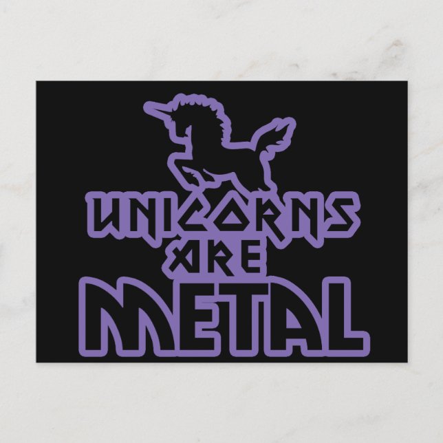 Unikorne sind Metall Postkarte (Vorderseite)