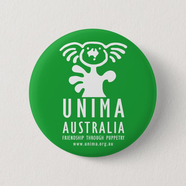 UNIMA Australien Abzeichen GRÜN Button (Vorderseite)