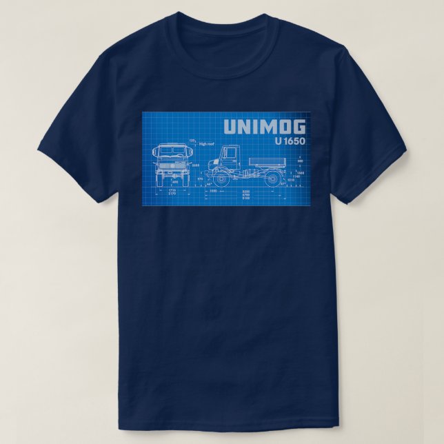 Unimog-Blaupause T-Shirt (Design vorne)