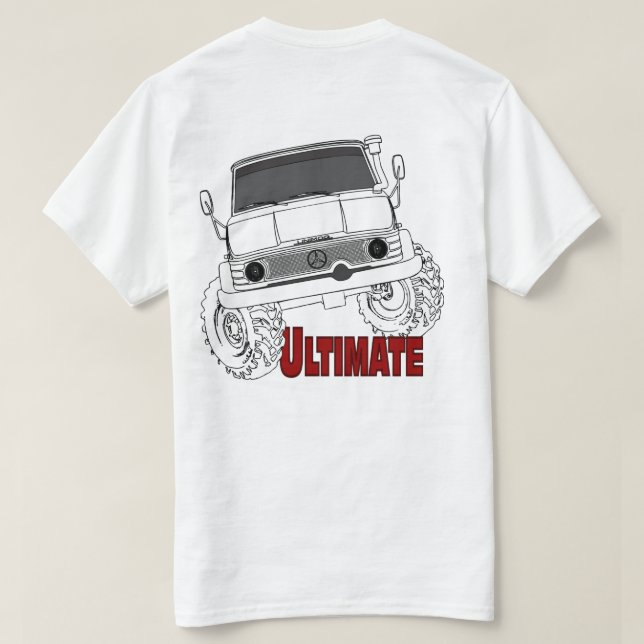 Unimog Neigung entscheidend T-Shirt (Design Rückseite)