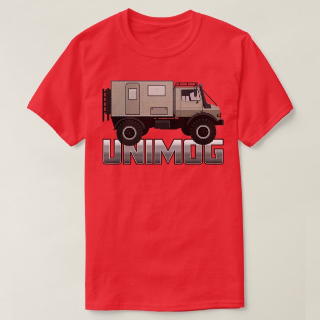 UNIMOG-Überlapper auf schwarz 1 T-Shirt (Design vorne)