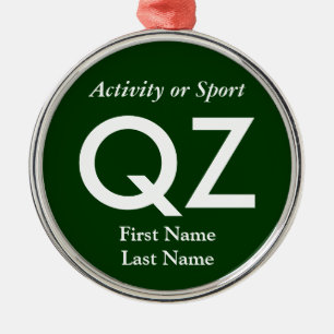 Unioder Highschool Varsity-Buchstabe-Andenken Silbernes Ornament