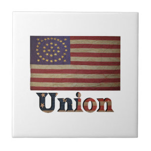 Union Bürgerkrieg Flagge ✨ Historisch Vintage Fliese
