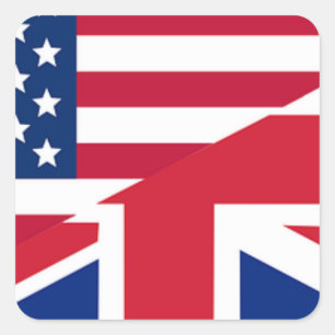 Union Jack American Flag Muster Sterne Streifen Quadratischer Aufkleber