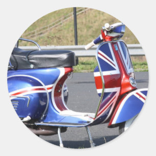 Union Jack auf Roller Aufklebern Runder Aufkleber