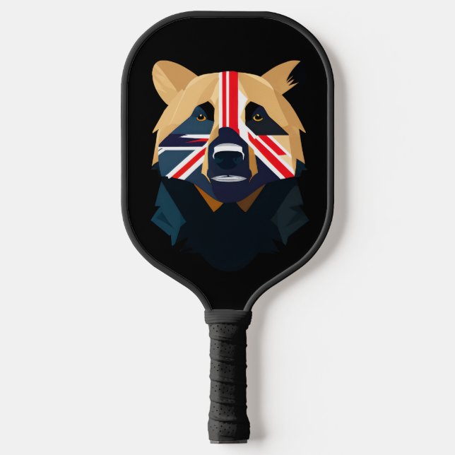 Union Jack Bear Pickleball Schläger (Vorderseite)